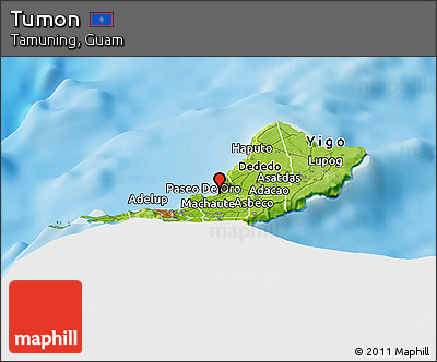 Physical Panoramic Map of Tumon