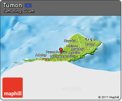 Physical Panoramic Map of Tumon