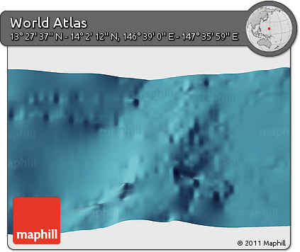 Satellite 3D Map of the Area around 13° 44' 54" N, 147° 7' 30" E