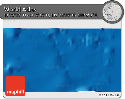Physical 3D Map of the Area around 13° 44' 54" N, 149° 40' 30" E