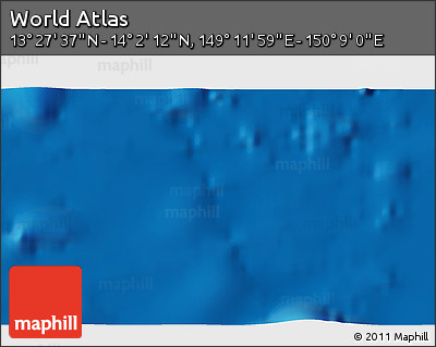 Physical 3D Map of the Area around 13° 44' 54" N, 149° 40' 30" E