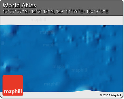 Physical 3D Map of the Area around 13° 44' 54" N, 149° 40' 30" E
