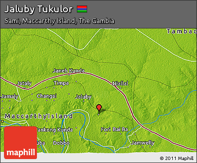 Physical 3D Map of Jaluby Tukulor
