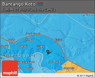 Political 3D Map of Bantango Koto
