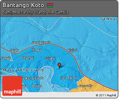 Political 3D Map of Bantango Koto