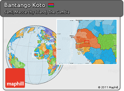 Political Location Map of Bantango Koto