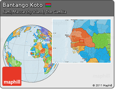 Political Location Map of Bantango Koto