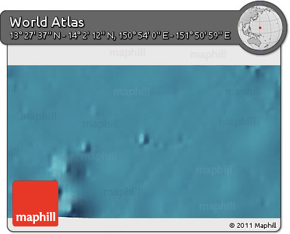 Satellite 3D Map of the Area around 13° 44' 54" N, 151° 22' 30" E