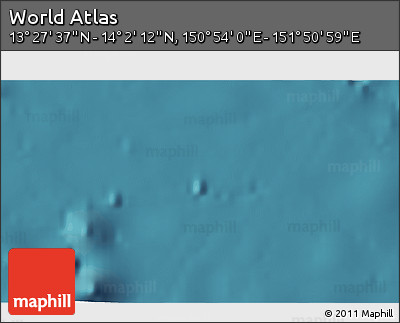 Satellite 3D Map of the Area around 13° 44' 54" N, 151° 22' 30" E