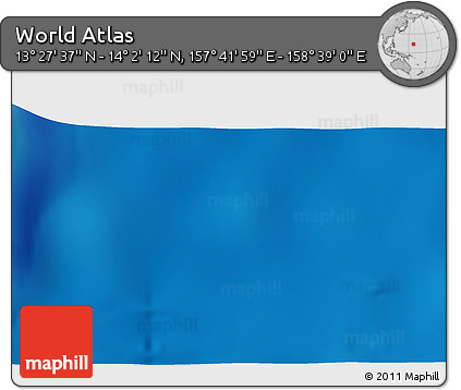 Physical 3D Map of the Area around 13° 44' 54" N, 158° 10' 30" E