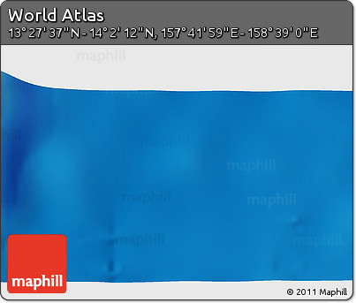 Physical 3D Map of the Area around 13° 44' 54" N, 158° 10' 30" E