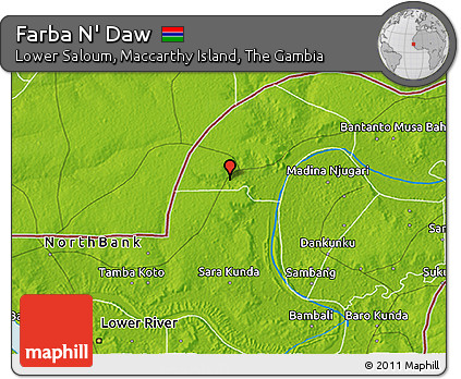 Physical 3D Map of Farba N' Daw