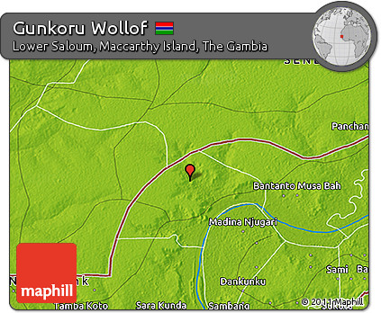 Physical 3D Map of Gunkoru Wollof