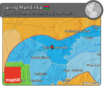 Political 3D Map of Jaring Mandinka