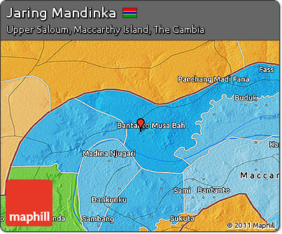 Political 3D Map of Jaring Mandinka