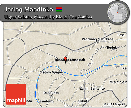 Shaded Relief 3D Map of Jaring Mandinka
