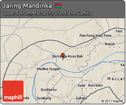 Shaded Relief 3D Map of Jaring Mandinka