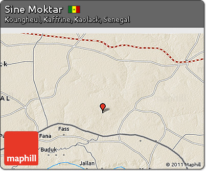 Shaded Relief 3D Map of Sine Moktar