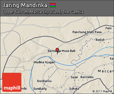 Shaded Relief 3D Map of Jaring Mandinka