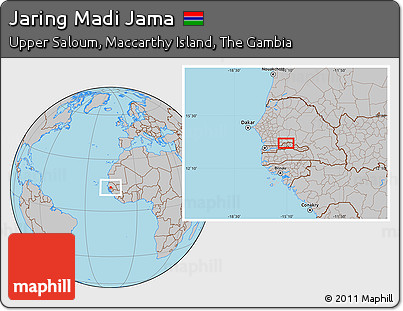 Gray Location Map of Jaring Madi Jama