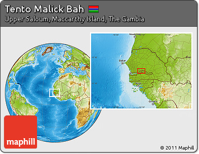 Physical Location Map of Tento Malick Bah
