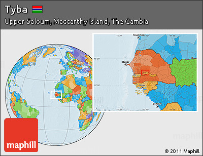 Political Location Map of Tyba