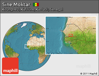 Satellite Location Map of Sine Moktar