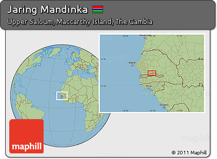 Savanna Style Location Map of Jaring Mandinka