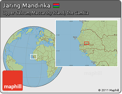 Savanna Style Location Map of Jaring Mandinka