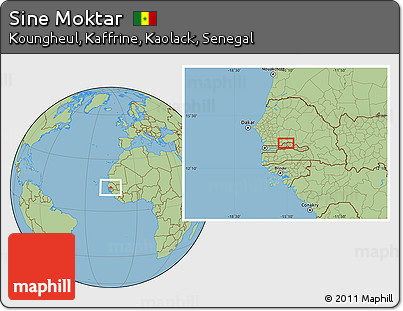 Savanna Style Location Map of Sine Moktar