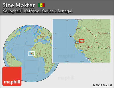 Savanna Style Location Map of Sine Moktar