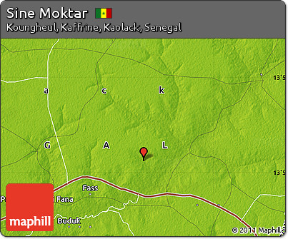 Physical Map of Sine Moktar