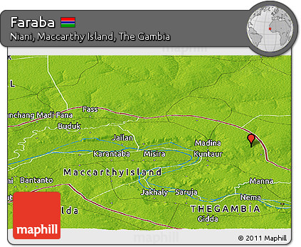 Physical Panoramic Map of Faraba