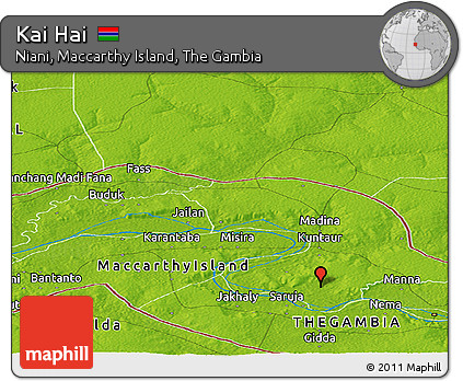 Physical Panoramic Map of Kai Hai