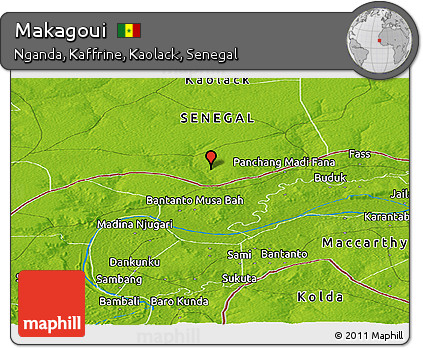 Physical Panoramic Map of Makagoui