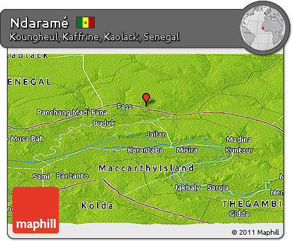 Physical Panoramic Map of Ndaramé