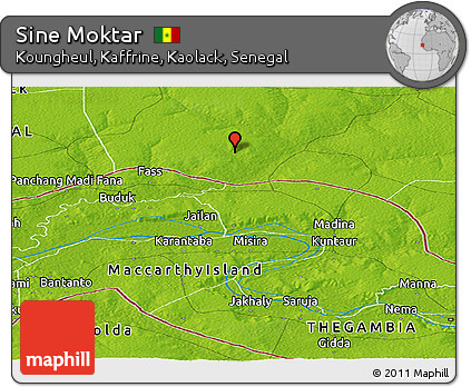 Physical Panoramic Map of Sine Moktar