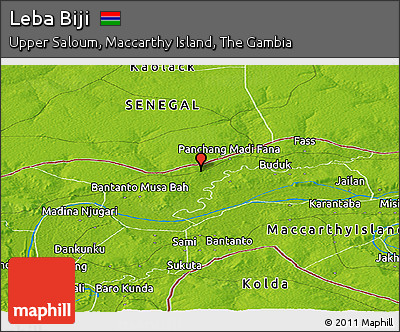 Physical Panoramic Map of Leba Biji