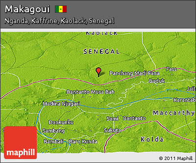 Physical Panoramic Map of Makagoui