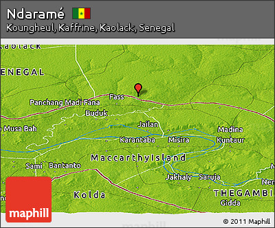Physical Panoramic Map of Ndaramé