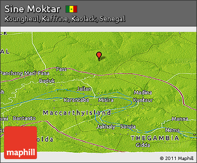 Physical Panoramic Map of Sine Moktar