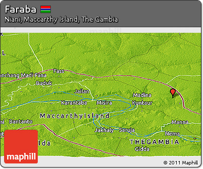 Physical Panoramic Map of Faraba
