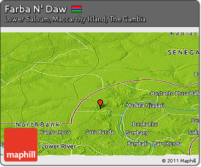 Physical Panoramic Map of Farba N' Daw
