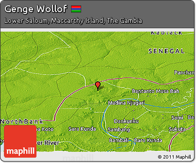 Physical Panoramic Map of Genge Wollof