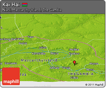 Physical Panoramic Map of Kai Hai