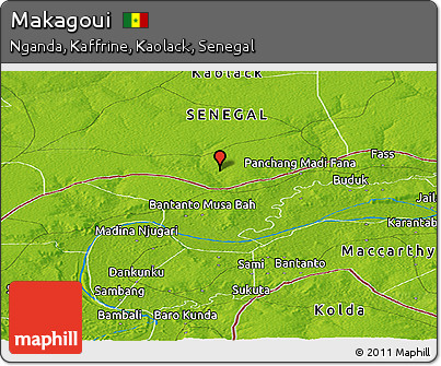 Physical Panoramic Map of Makagoui