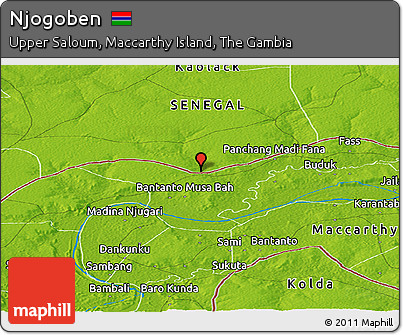 Physical Panoramic Map of Njogoben