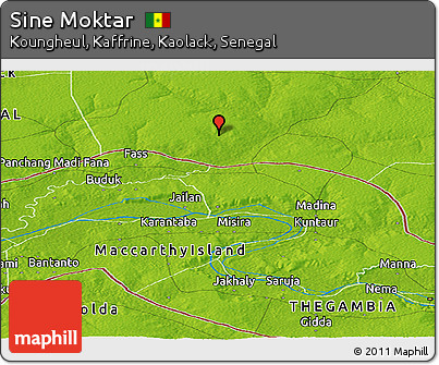 Physical Panoramic Map of Sine Moktar