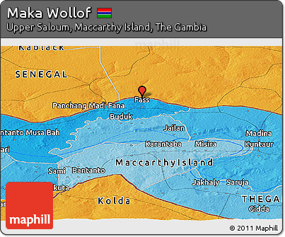 Political Panoramic Map of Maka Wollof