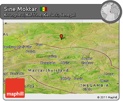 Satellite Panoramic Map of Sine Moktar